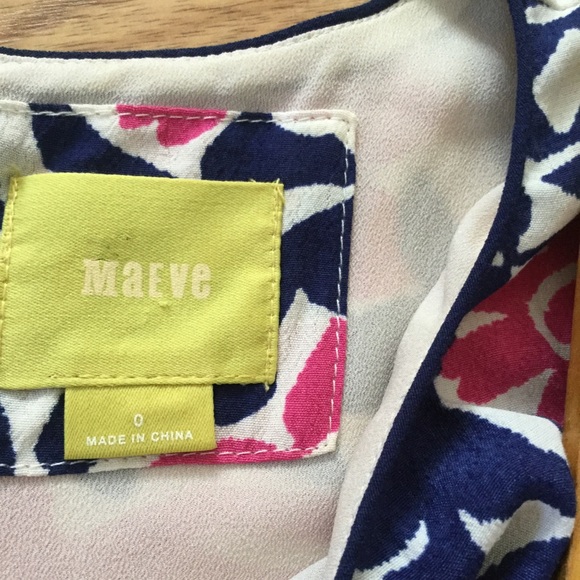 Maeve Navy Blue & Pink Floral Peralta Dress Size 0 EUC - Picture 6 of 11